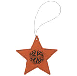 Laser Engraved Leatherette Star Ornament