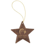 Laser Engraved Leatherette Star Ornament