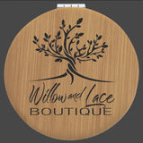 Laser Engraved Leatherette 2 1/2” Compact Mirror
