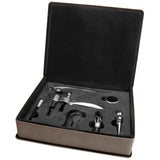 Laser Engraved Leatherette 5-piece Wine Tool Gift Set