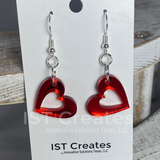 Acrylic heart dangle earrings