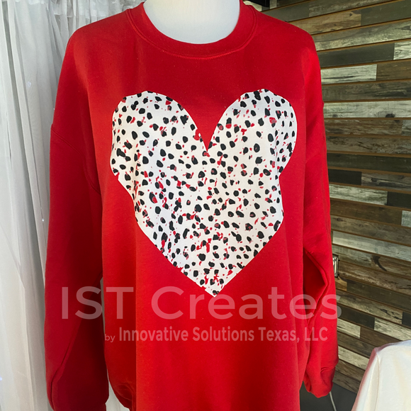 Dalmation heart crewneck sweatshirt