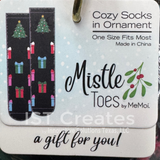 Mistle Toes Cozy Christmas Ornament Socks