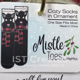 Mistle Toes Cozy Christmas Ornament Socks