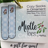 Mistle Toes Cozy Christmas Ornament Socks