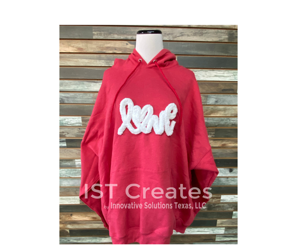 Love embroidered super soft hoodie